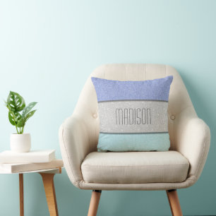 Custom Name Faux Glitter Bling Throw Pillow