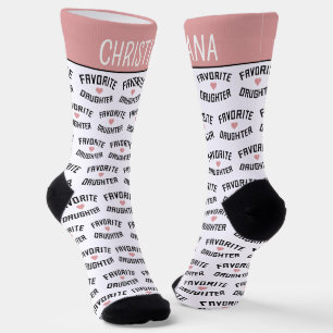 Custom Name Favourite Daughter Family Reunion Funn Socks