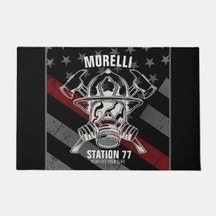 Custom NAME Firefighter Fire Department Station Doormat