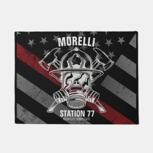Custom NAME Firefighter Fire Department Station Doormat