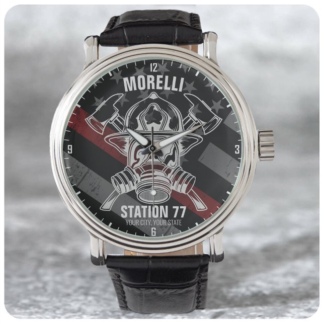 Custom NAME Firefighter Fire Department Station Watch (Creator Uploaded)