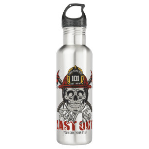 Custom NAME Firefighter First In Last Out Fireman 710 Ml Water Bottle