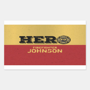 Custom Name, Firefighter Hero Sticker
