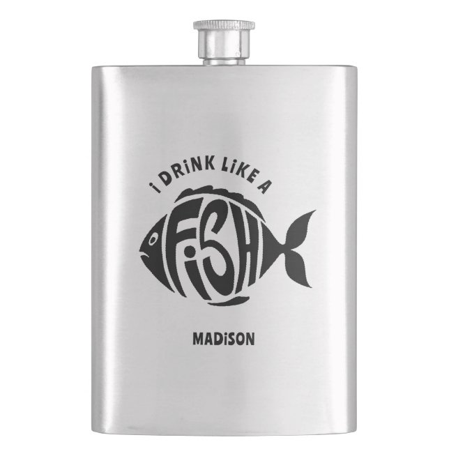 Custom Name Fish Hip Flask (Front)