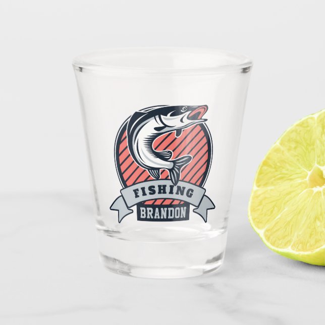 Custom name Fisher shotglass Shot Glass (Front)