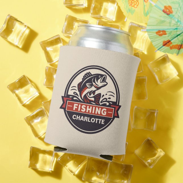 Custom Name Fishing Can Cooler (In Situ Summer)