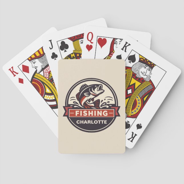 Custom Name Fishing Playing Cards (Back)