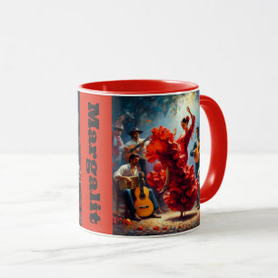 Custom Name Flamenco Latina Dancing Dance Spanish Mug