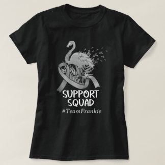 Custom Name Flamingo Brain Cancer Support Squad  T-Shirt