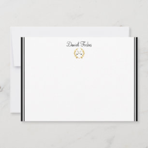 Custom Name Flat Note Card