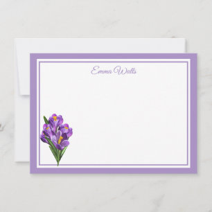 Custom Name Flat Note Card
