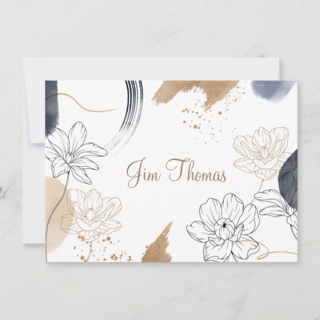 Custom Name Flat Note Card (Front)