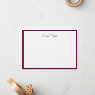 Custom Name Flat Note Card