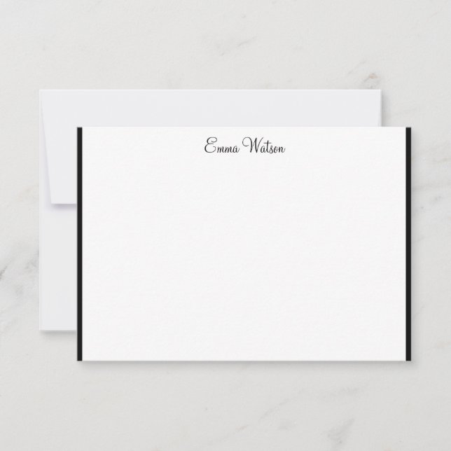 Custom Name Flat Note Card (Front)