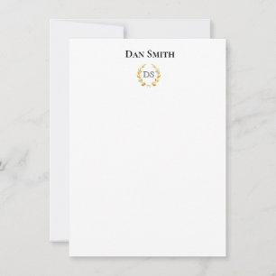 Custom Name Flat Note Cards