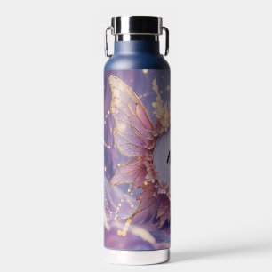 Custom Name Floral Fairy Themed Water Bottle