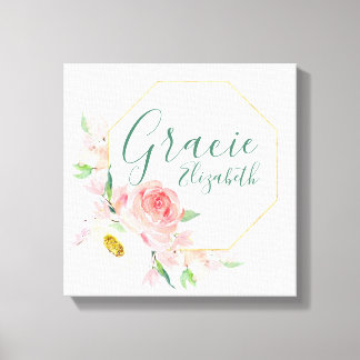 Custom Name Floral Nursery Sign