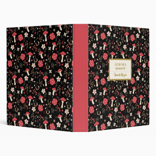 Custom Name Floral Ribbon Recipe Binder