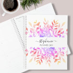Custom Name Floral Watercolor  Planner<br><div class="desc">This watercolor floral Planner is decorated with rainbow-coloured foliage.
Easily customizable with the year,  your name,  or monogram.
Use the Design Tool to change the text size,  style,  or colour.
As we create our artwork you won't find this exact image from other designers.
Original Watercolor © Michele Davies.</div>
