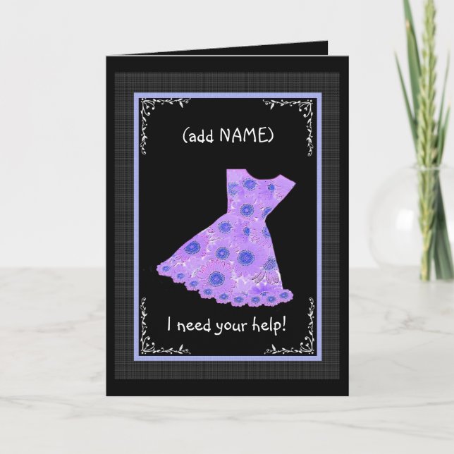 CUSTOM NAME Flower Girl PURPLE Dress Invitation (Front)