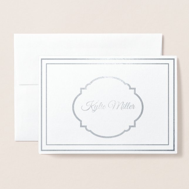 Custom Name Foil Note Card (Front With Envelope)