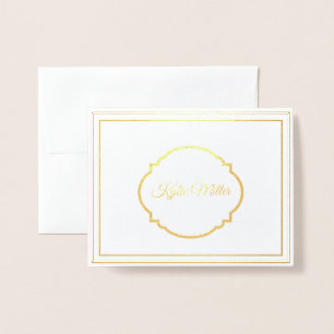 Custom Name Foil Note Card