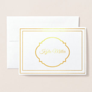 Custom Name Foil Note Card