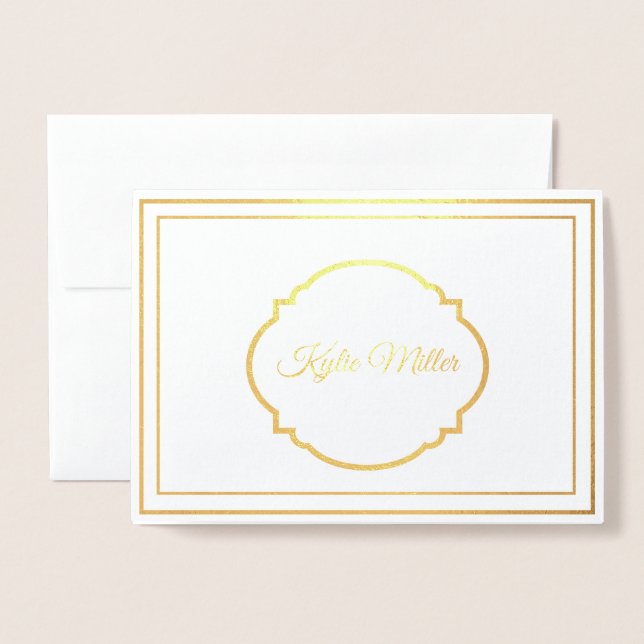 Custom Name Foil Note Card (Front With Envelope)