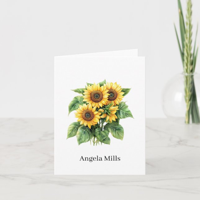Custom Name Folded Note Card (Front)