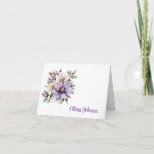 Custom Name Folded Note Cards