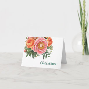 Custom Name Folded Note Cards