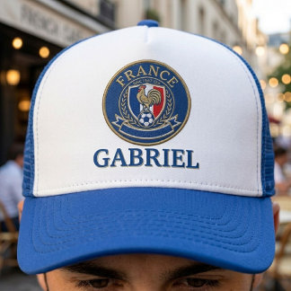 Custom Name Football Fans Soccer Crest Trucker Hat