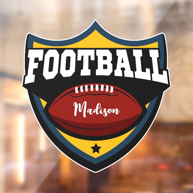 Custom name Football Logo Window Cling (Sheet 2)