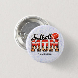 Custom Name Football Mom Mother's Day 1 Inch Round Button