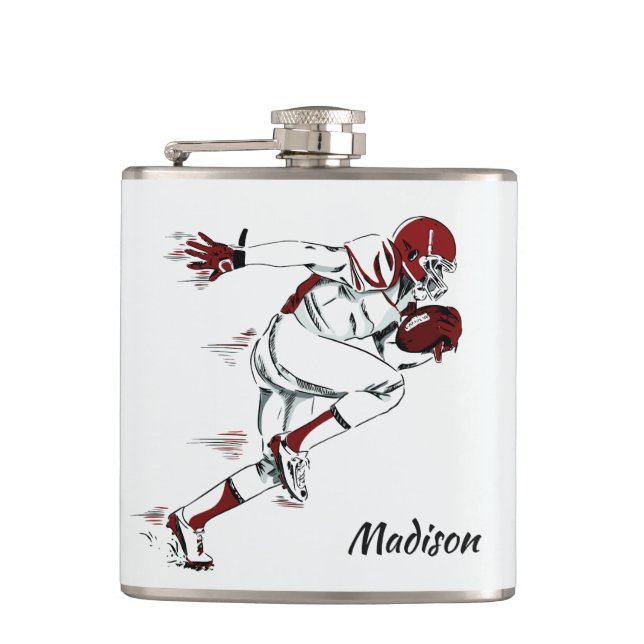 Custom name Football Player flask (Front)