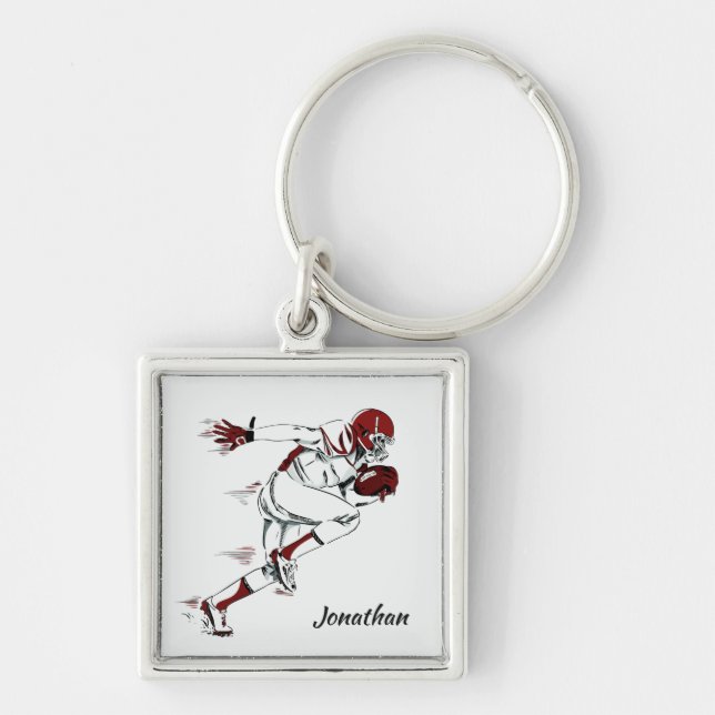 Custom name Football Player key chains (Front)