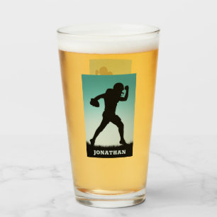 Custom name Football Player pint glass