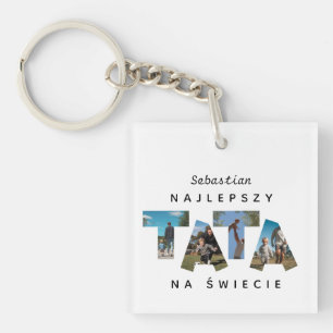 Custom Name Fou-Photo NAJLEPSZY TATA NA ŚWIECIE Keychain