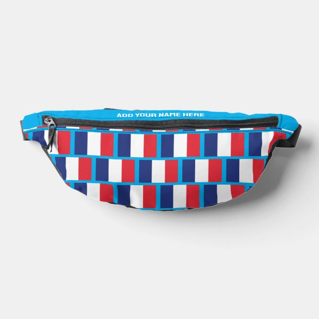 Custom Name FRENCH FLAG OF FRANCE Fanny Pack (Lay Down)