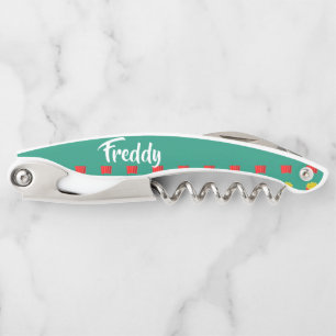Custom name fries on teal corkscrew