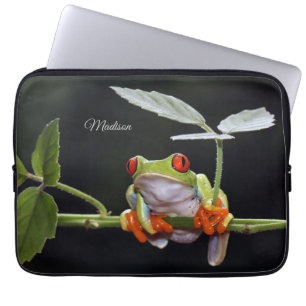 Custom Name Frog Laptop Sleeve