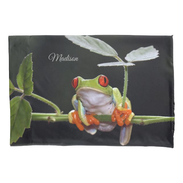 Custom Name Frog Pillow Case (Front)