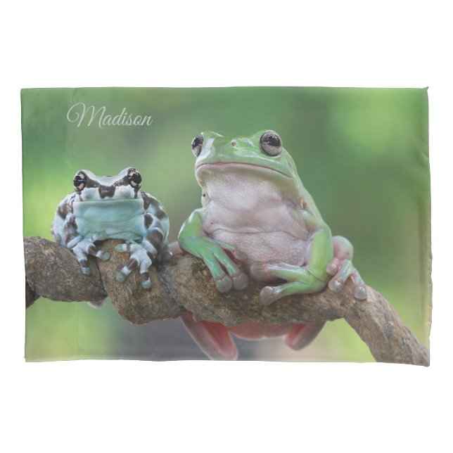 Custom Name Frog Pillow Case (Front)