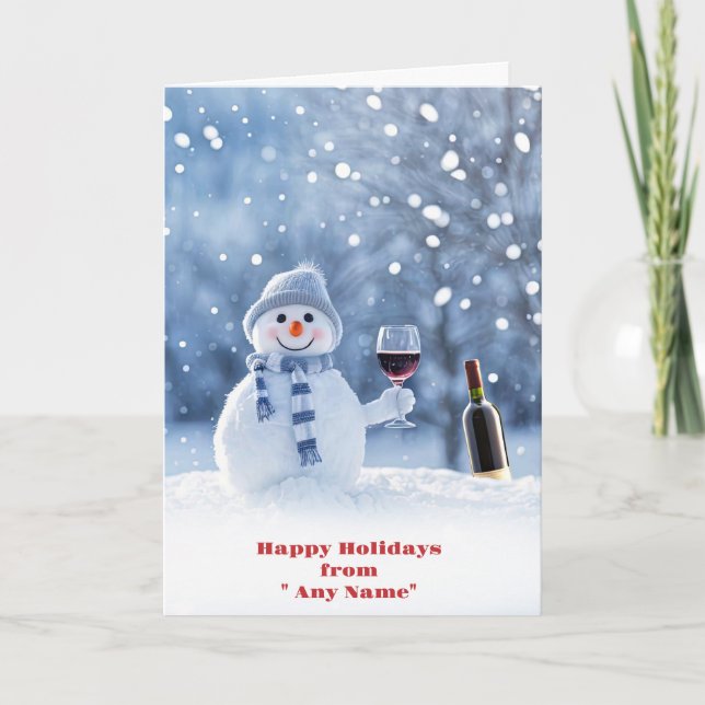 Custom Name From Happy Holidays Christmas with Win Card (Front)