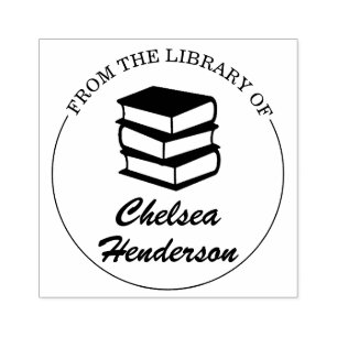 Custom Name From the Library Rubber Stamp