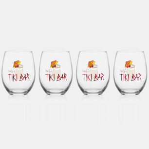 Custom Name Frozen Drink Tiki Bar Stemless Wine Glass