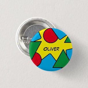 Custom Name Fun and Colourful Button