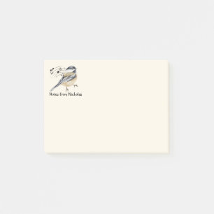 Custom Name Fun Chickadee  Bird Nature Art Post-it Notes