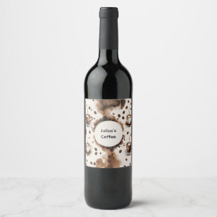 Custom Name Fun Coffee Themed: Wine Label
