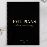 Custom Name Fun Cool Chic EVIL PLANS Planner